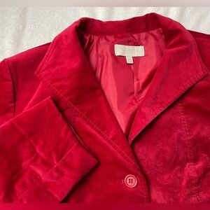 Talbots Red Corduroy Lined Blazer Jacket Size 16P 16 Petite Holiday